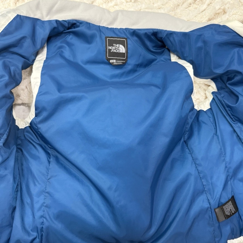 The North Face 550 Goose Down Quilted Puffer Vest Women's Sz Medium White‎ Blue - Picture 4 of 14